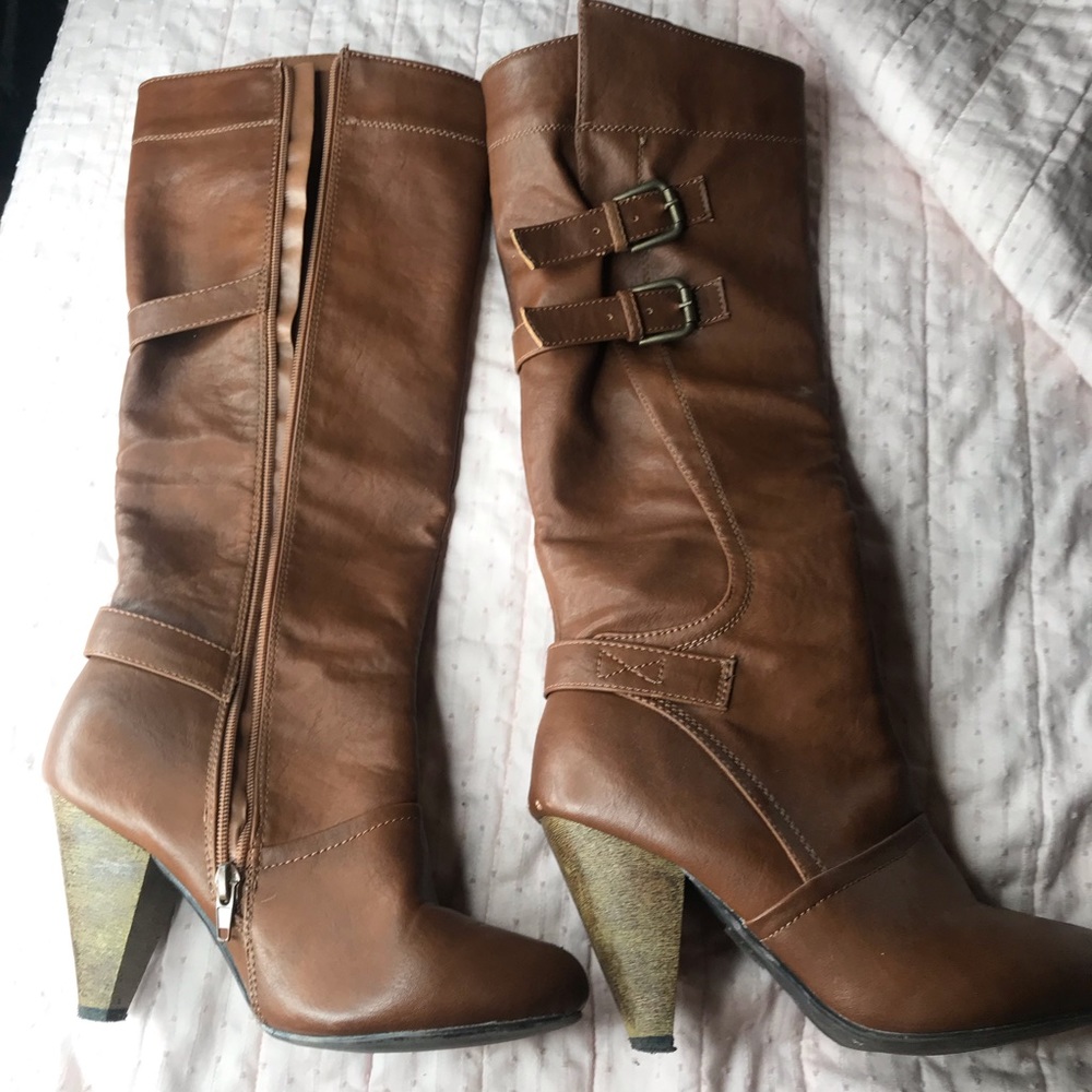 Brown over the knee boots